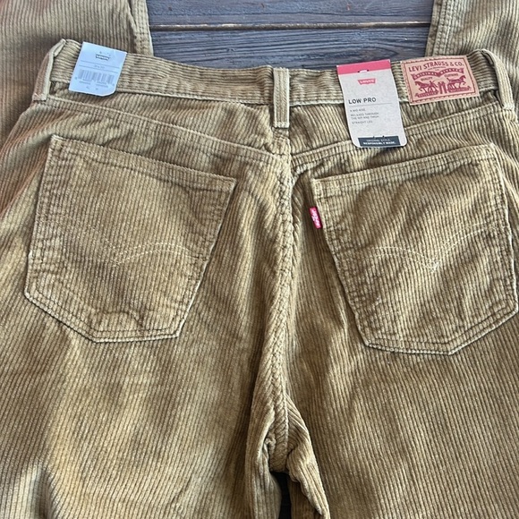 Levi's Low Pro Corduroy Pants  Women's Size 31x30 Gold Straight Leg Mid Rise NWT - Picture 7 of 12